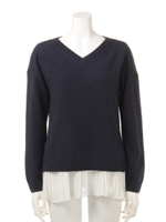 【DUO】 インナー付VネックニットPO/ネイビー