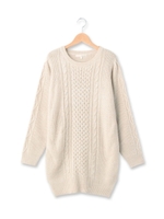 静電気防止ニットワンピース/ライトベージュ(051)