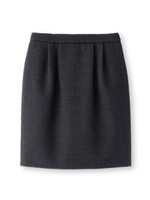 [L]メランジストレッチツィードスカート/ネイビー(493)