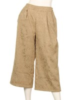 【CHILLE】ジャガードクロップドパンツ/ベージュ(005)