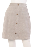 【mystic】コーデュロイ前ボタンスカート/GRY