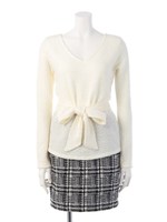 ツイードコンビフレアOP/WHT