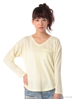 ドロップショルダーV/NTシャツ/モクグレー