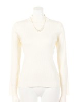 ネックレス付きリブニットTOPS/ホワイト