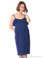 2WAYマットサテンヴィンテージワンピース/ブラック