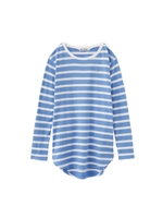 STRIPE ROUND HEM DRESS/BLUE