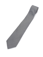 チェック千鳥柄ネクタイ/チャコールグレー(214)