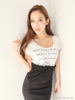 messageルーズTシャツ/ピンク