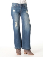 クラッシュフレイドバギーパンツ/デニム(ミディアム)