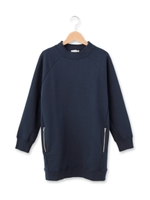 ダンボールニットハイネックチュニック/ネイビー(093)