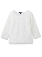 フラワーレースシャツ/ブラック(019)