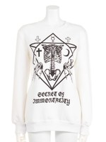 ボーンプリントウラケプルオーバー/オフホワイト