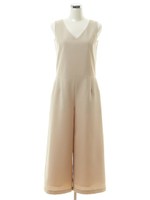 Vネックオールインワン/ベージュ