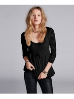 バックシャンフレアレースカットソー/ピンクゴールド(005)