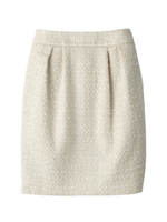 [L]ファンシーツイードコンパクトタックスカート/ブラック(419)