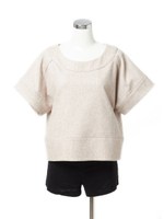 ウール混ダブルクロスワイドプルオーバー/ネイビー