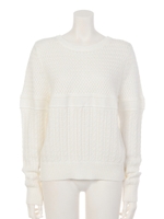 ケーブル切り替えバックチュールニット/GRY