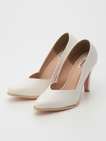 ゴールドライン入りパンプス/ホワイト
