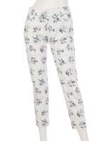 チェックフラワープリントクロップドパンツ/ライトグレー