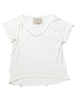 テンセルカシミヤVネックTシャツ/ホワイト