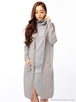 ニットロングカーディガン/モカ