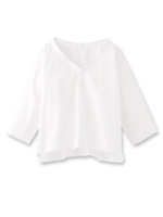 ハイカウントタイプライターVネックシャツ/ホワイト(001)