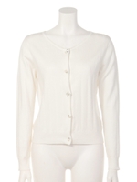 ビジュー調ボタンカーディガン/グレー