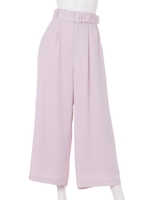 ベルト付ハイウエストワイドパンツ/ライトピンク