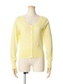 【F i.n.t】リボン釦アクリルコットンニットカーディガン/YELLOW