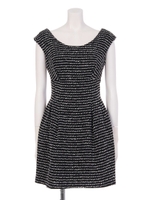 ファンシーボーダーラウンドネックOP/BLK