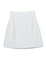 レーススクエアミニスカート/BLU