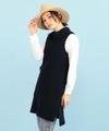 片畦編みニットベストワンピース