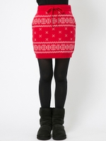 BANDANA KNIT SKIRT/レッド
