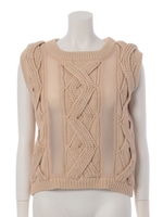 HALF CARDIGAN STICHI CABLE/ブラック