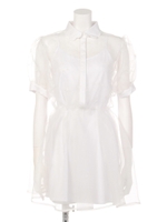 lip organdy one-piece/black