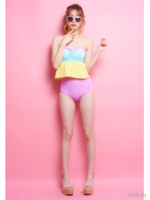 カラーブロックセットアップビキニ/PINK