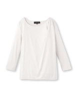 サイドドレープカットソー/ホワイト系(002)