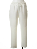 サテン裾釦ドロストパンツ/ベージュ