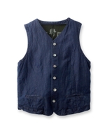 デニムxメッシュ ベスト/ブルー系(094)