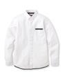 パイピングコットンシャツ/ホワイト(001)
