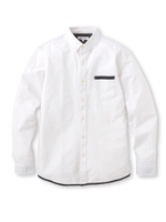 パイピングコットンシャツ/ホワイト(001)