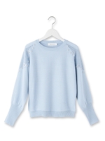 メッシュショルダーフラワーニット/レモンイエロー(031)