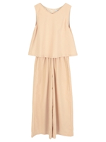 ワイドパンツオールインワン/グレー