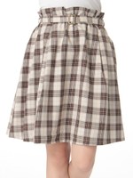 ・タータンチェックTRタックフレアスカート/Red