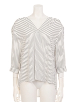 Ｖブラウス/ストライプ