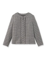 ファンシーツイードノーカラージャケット/ブラック(019)