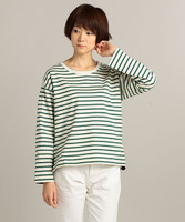 ボーダー柄クルーネックカットソー