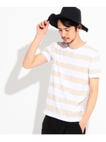 ローラープリントボーダーTシャツ/ブルー(392)