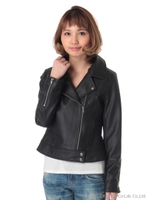 合皮ライダース/ブラック