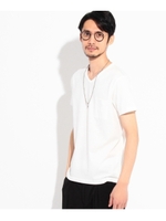 GIZAコットン VネックTシャツ/グレー(012)